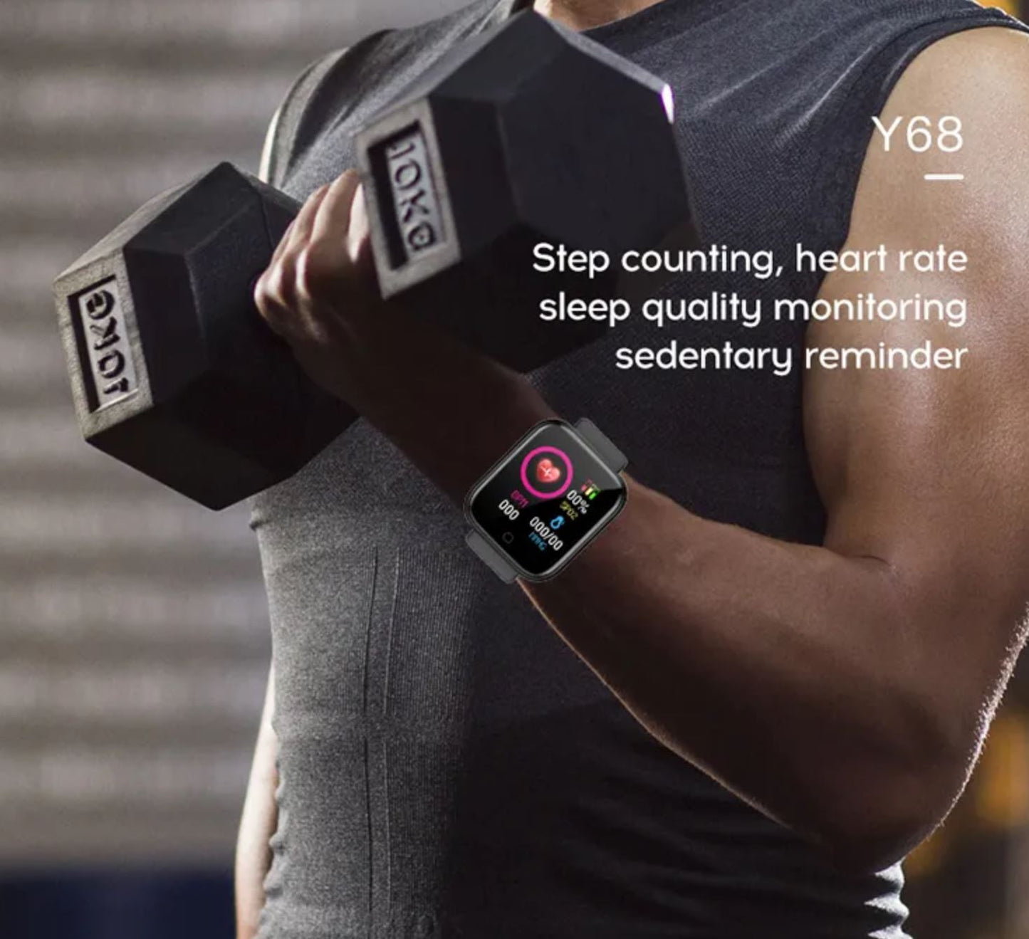Smartwatch mit Bluetooth – Herzfrequenzmesser – Aktivitätstracker – Schwarz