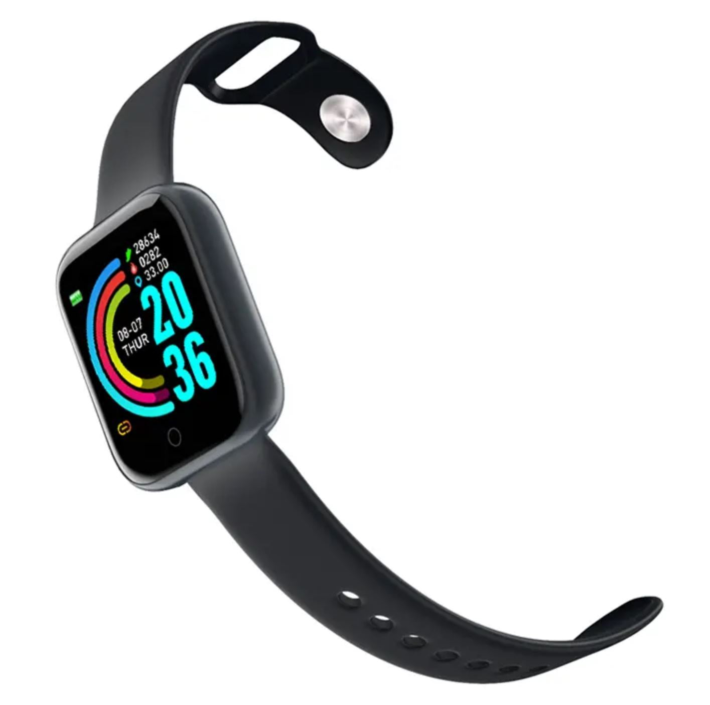 Smartwatch mit Bluetooth – Herzfrequenzmesser – Aktivitätstracker – Schwarz