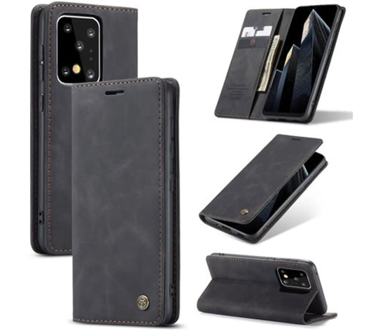 Étui Portefeuille Premium en Cuir Galaxy S20 Plus - Noir