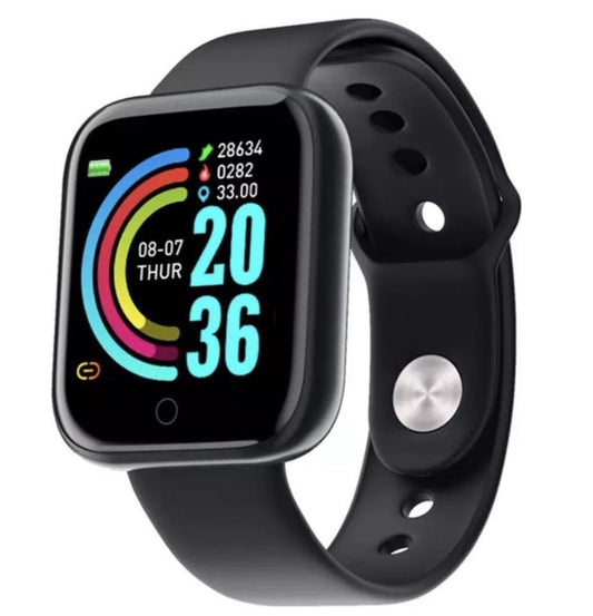 Smartwatch mit Bluetooth – Herzfrequenzmesser – Aktivitätstracker – Schwarz