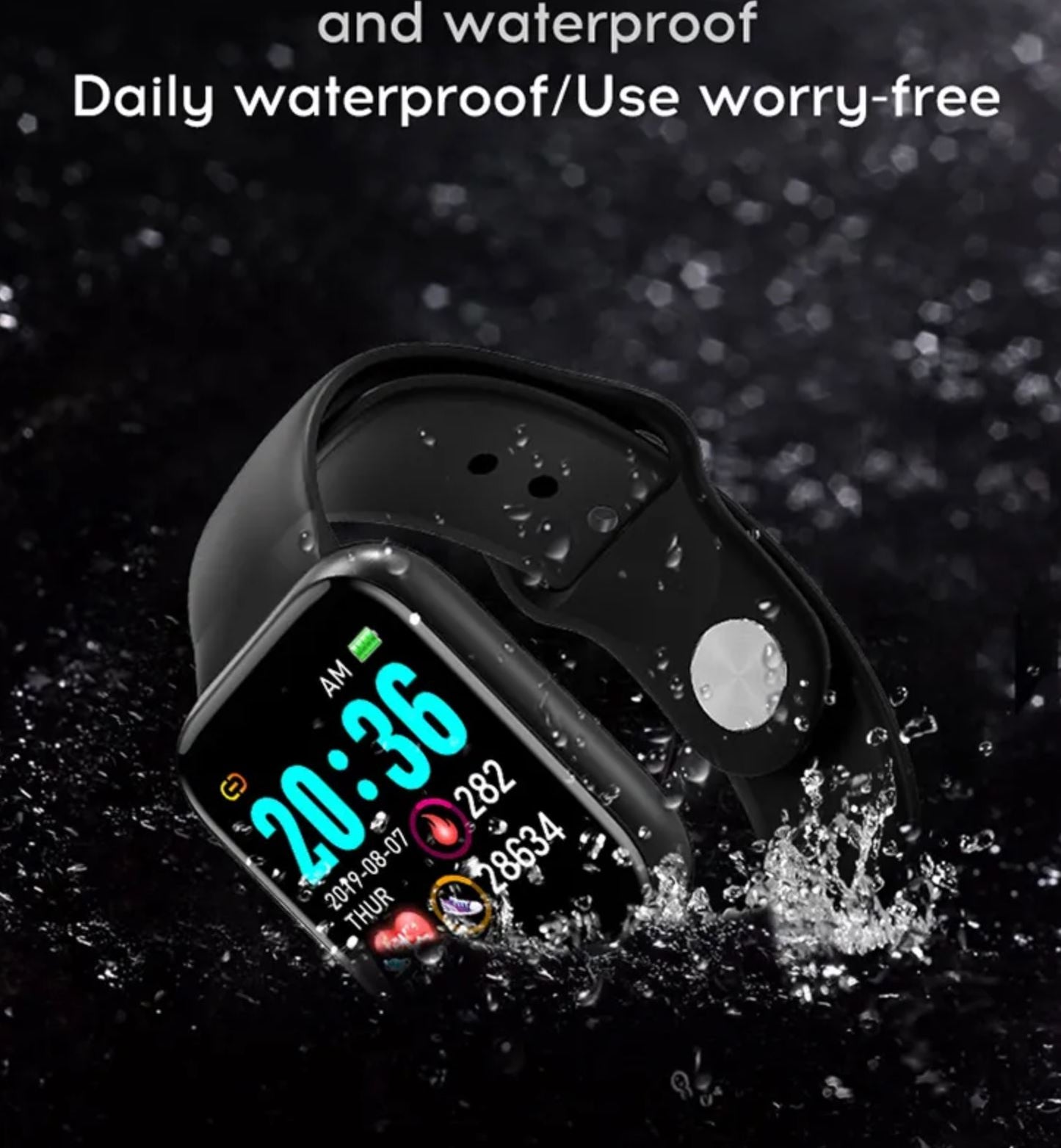 Smartwatch met Bluetooth - Hartslagmeter - Activity tracker - Zwart