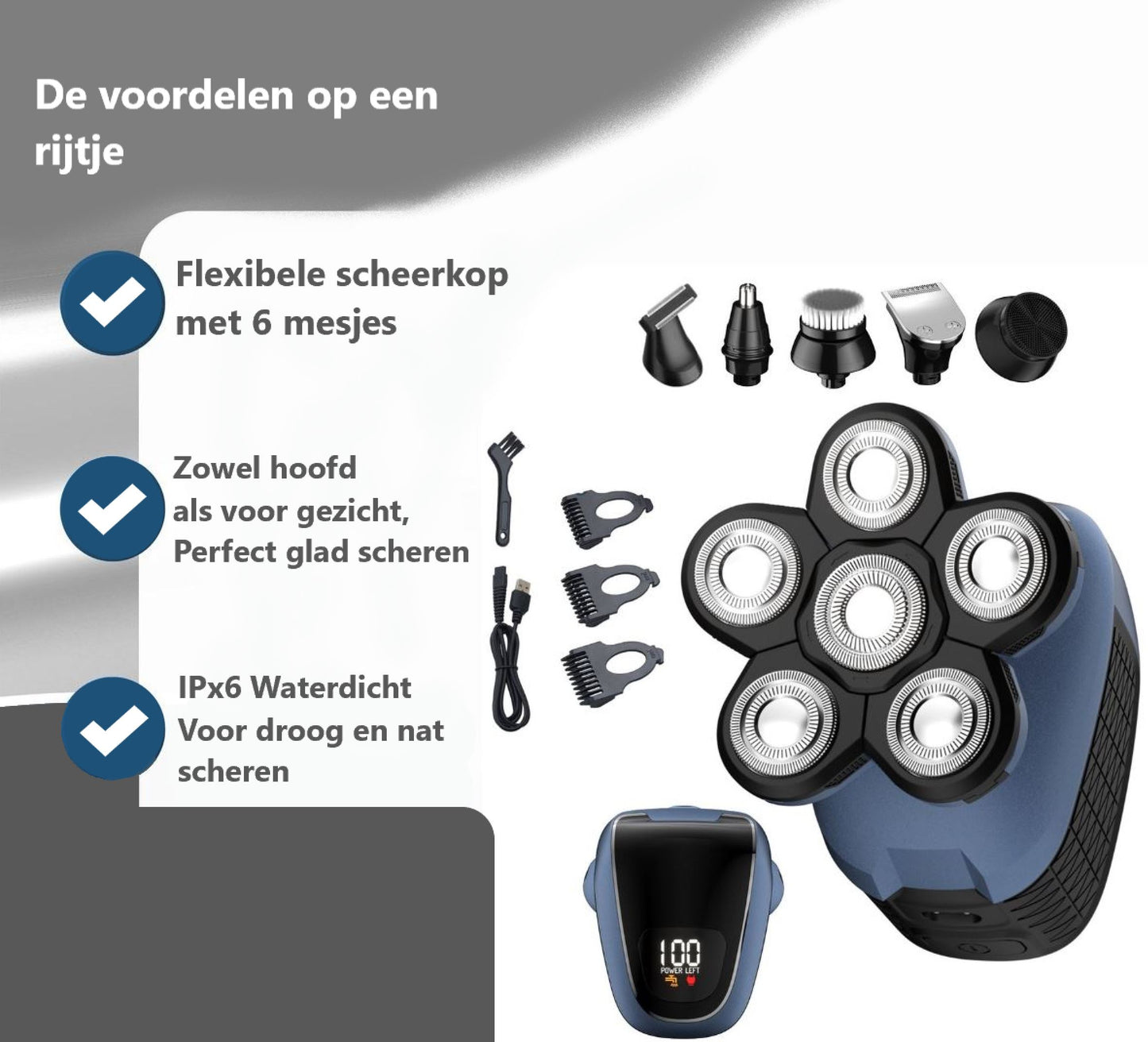 Vaxo™ 6 in 1 Scheerapparaat voor mannen - Waterdicht