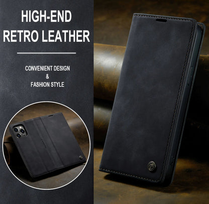 Étui Portefeuille Premium en Cuir pour iPhone 14 Pro - Noir