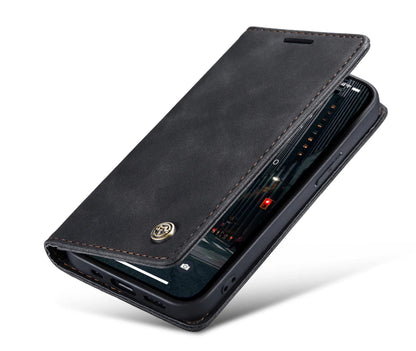 Étui Portefeuille Premium en Cuir pour iPhone 14 Pro - Noir
